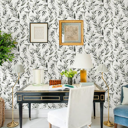 Livebor Green Leaf Peel and Stick Wallpaper Olive Leaf Contact Paper 17.7inch x - Image 6