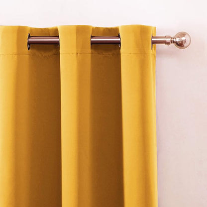 LEMOMO Blackout Curtains 66 x 84 inch/Yellow Curtains Set of 2 Panels/Thermal - Image 7