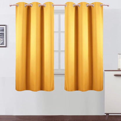 LEMOMO Yellow Blackout Curtains 34 x 63 Inch Length/Set of 2 Curtain by Lemomo