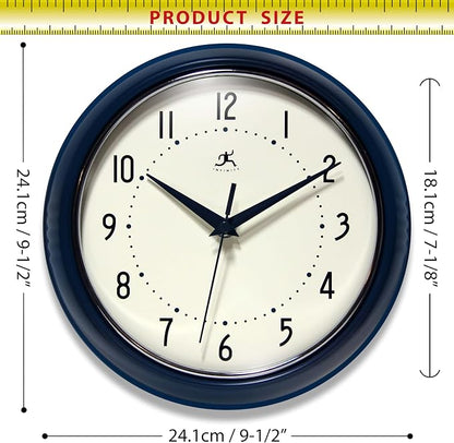 Infinity Instruments Retro 9.5 Inch Round Indoor Wall Clock - Image 7
