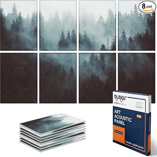 BUBOS 8 Pack Art Acoustic Panels, 47.2" x 31.4" Sound Absorbing Wall Decor by BUBOS