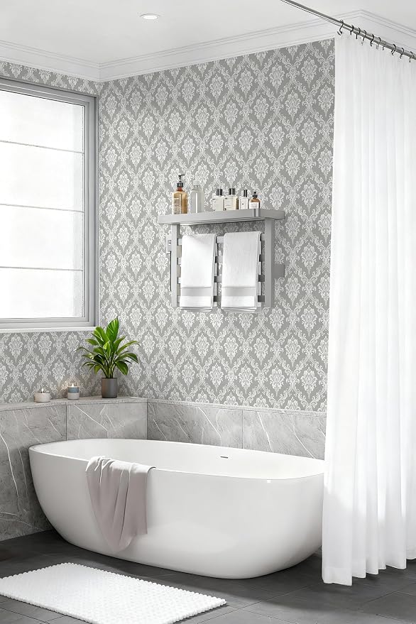 Peel and Stick Wallpaper Grey and White Contact Paper - Image 5