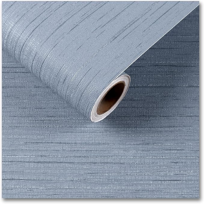 CRE8TIVE Light Blue Grasscloth Wallpaper Textured Stick and Peel Faux Grass by CRE8TIVE