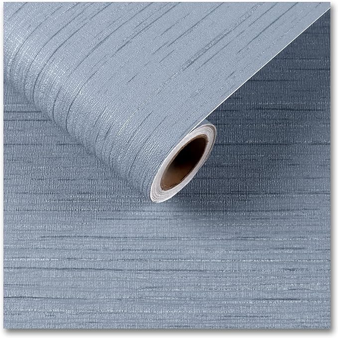 CRE8TIVE Light Blue Grasscloth Wallpaper Textured Stick and Peel Faux Grass by CRE8TIVE