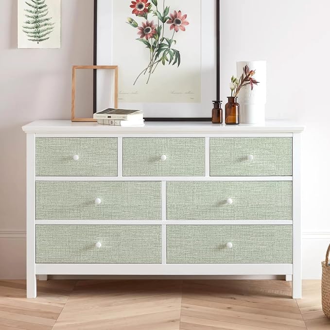 Amiya Grasscloth Wallpaper 17.3"x120" Sage Green Peel and Stick Faux Fabric - Image 6