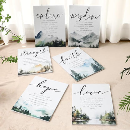 Sacubee 6 Pack Acoustic Christian Art Panels 12" x 16" Faith Hope Love - Image 4