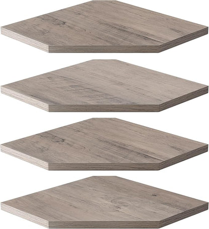 Corner Shelves 4-Pack for Bathroom & Kitchen, Space-Saving Floating Corner Wall by Unknown