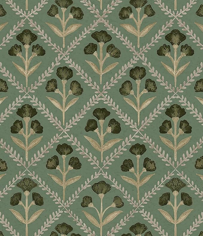 Orainege Peel and Stick Wallpaper Vintage Floral Wall Paper Boho Contact Paper by Orainege