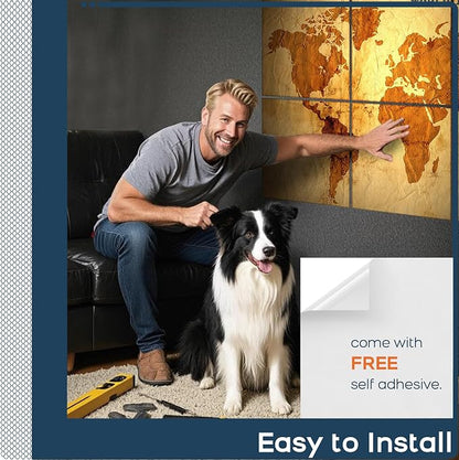 BUBOS 6 Pack Self-Adhesive Acoustic Wall Panels, 70.8" x 47.2" Sound Panels - Image 8