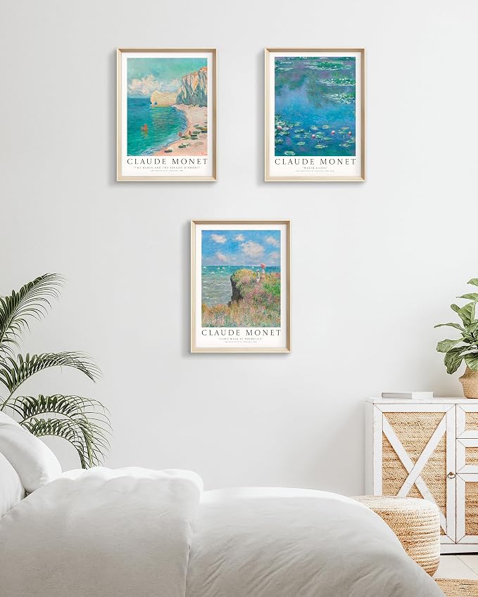 HesenDot Claude Monet Framed Wall Art, 12x16in High Framed Canvas Prints - Image 5