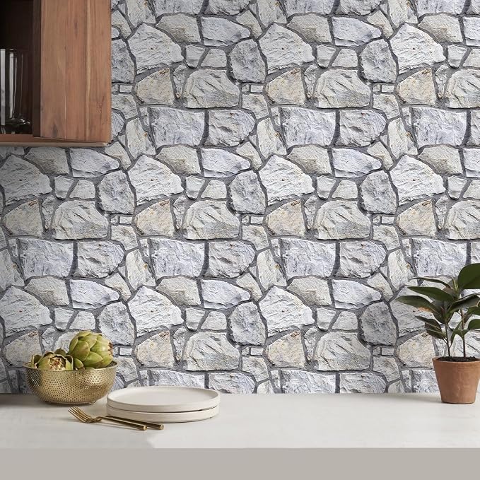 COMSTICKC 3D Faux Stone Wall Panel Peel and Stick Wall Covering, Not Real Stone - Image 6