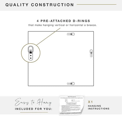 MCS Ezra 34.66x44.66 Large Wall Mirror, Vertical & Horizontal Wall Hanging - Image 4