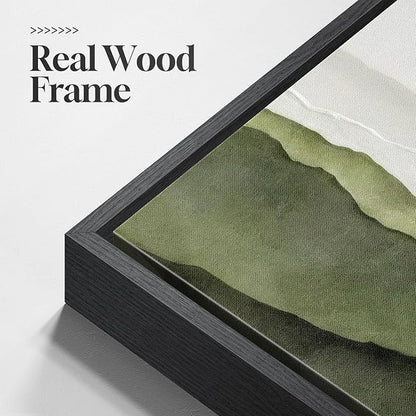 Large Framed Green Abstract Mountain Wall Art - Image 5