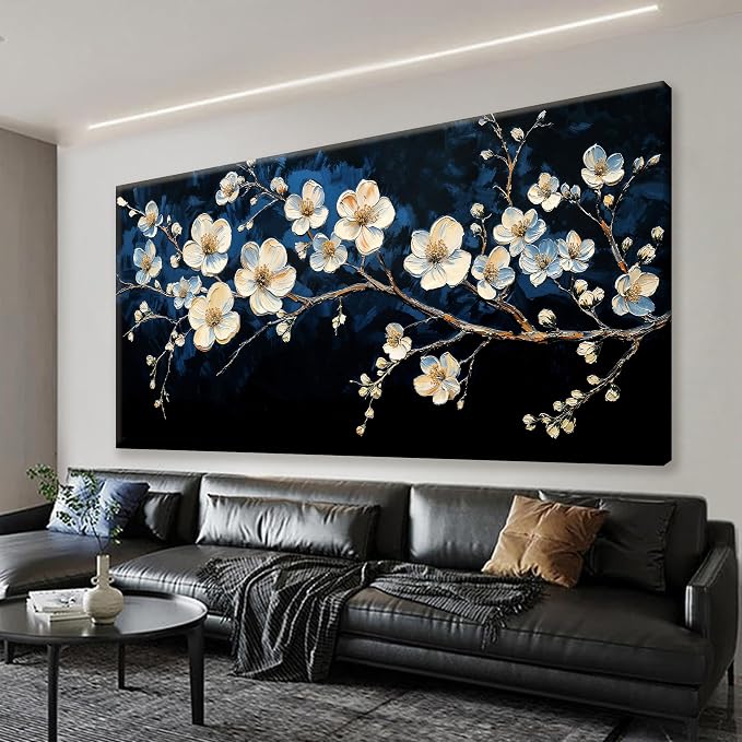 Suconvng White Flower Wall Art Canvas Wall Art Decor Set Home Wall Decor Modern by Suconvng