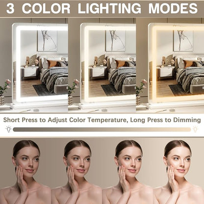ROLOVE Vanity Mirror with Lights, LED Makeup Mirror, Touch Screen Control - Image 4