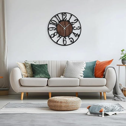 Maxstar Round Wall Clock for Living Room Decor Battery Operated Non Ticking - Image 8