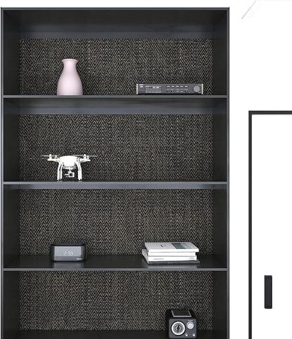 FunStick 24"x394" Black and Gold Grasscloth Peel and Stick Wallpaper Textured - Image 7