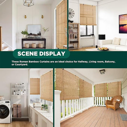 Bamboo Roller Blinds Shades, Outdoor Bamboo Roll Up, Vertical Lifting, - Image 6