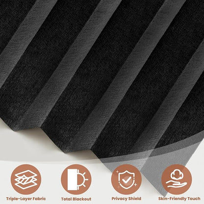 AJAZZ Blackout Accordion Door Curtain 98"x106" Black - Image 8