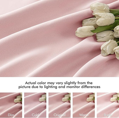 MIULEE Baby Pink Back Tab Blackout Curtains 84 Inch Length 2 Panels Set - Image 8