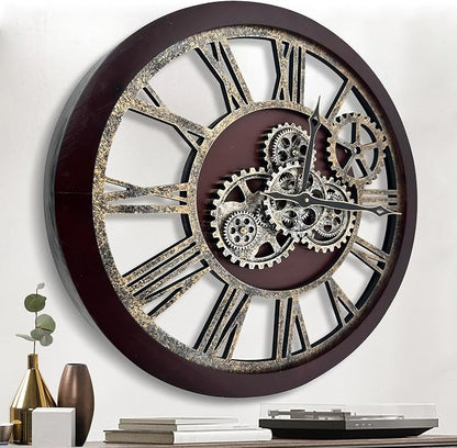 The B-Style Large Wall Clock 24 inch Moving Gear Wall Clock Oversized Vintage by TheB-StyleTB