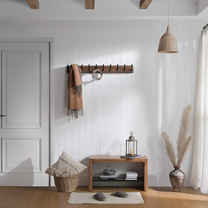 SKOLOO Rustic Large Coat Rack Wall Mount-38.6'' Long Coat Rack - Image 5