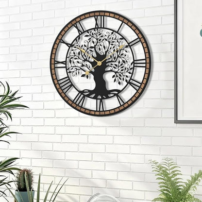 Micasso Wall Clocks Battery Operated: 21Inch Farmhouse Tree of Life Metal - Image 3