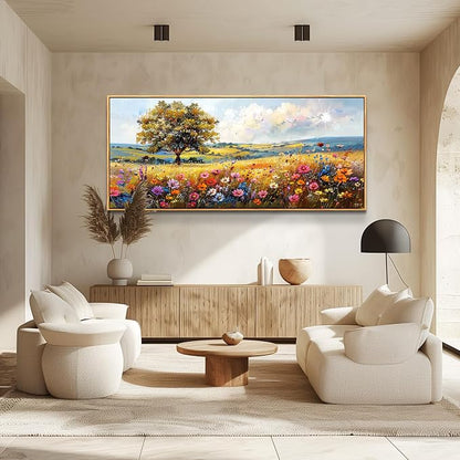 hyidecorart Large Framed Wall Art, Spring Landscape Wall Art, Nature Tree - Image 3