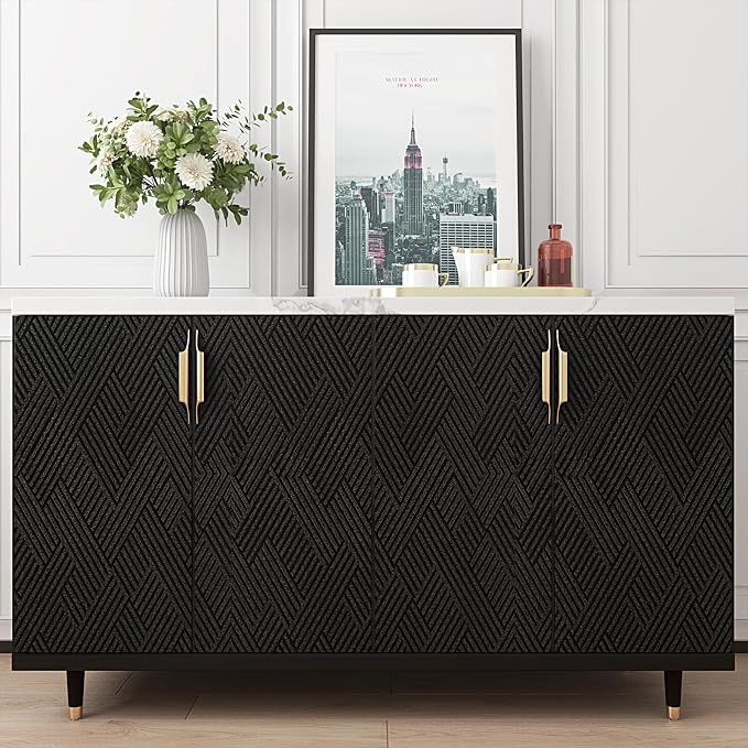 Decotalk 30"x120" Textured Peel and Stick Wallpaper Black Geometric - Image 3