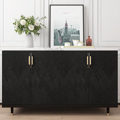 Decotalk 30"x120" Textured Peel and Stick Wallpaper Black Geometric - Image 3