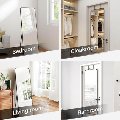 SCWF-GZ 57x20 Door Hanging Full Length Mirror, Floor or Wall Mounted Metal - Image 3