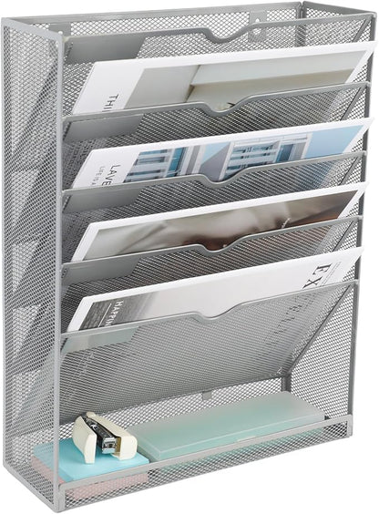 EASEPRES 6 Tier Mesh Hanging Wall File Organizer, Desk Vertical Mail Paper - Image 8