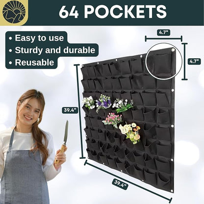 SunVara Vertical Wall Planter 64 Pockets Living Wall Garden - Image 2