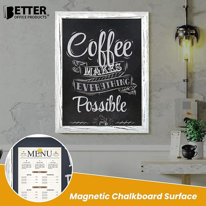 Better Office Products Magnetic Wall Chalkboard, Large Size 18" x 24", Rustic - Image 2