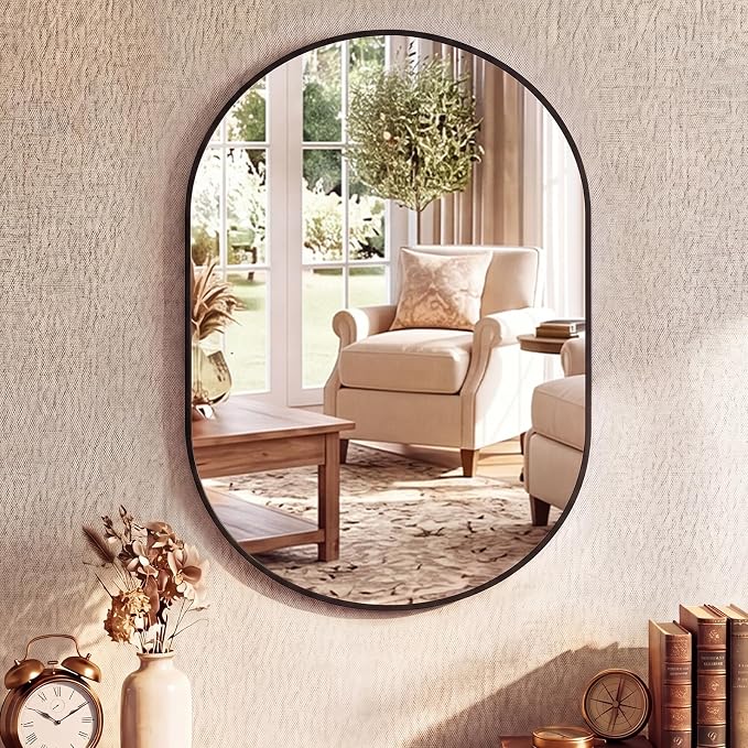 DUMOS 20" x 30" Oval Bathroom Mirror, Tempered Glass, Morden Vanity Mirror by DumosLifestyle