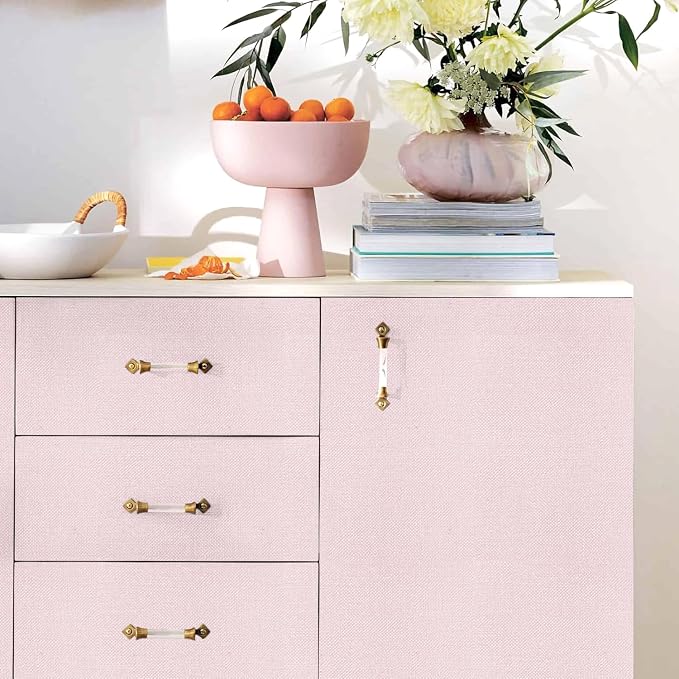 Pink Grasscloth Peel and Stick Wallpaper Textured Contact Paper 15.7inch x - Image 5