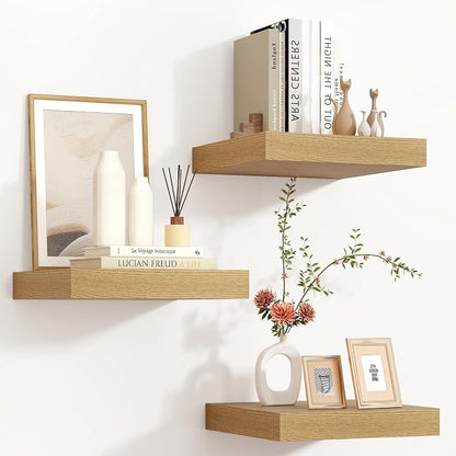 Square Floating Shelves for Wall 12"W x 12"D x 1.4"H, Small Engineered Wood by Venusmiles
