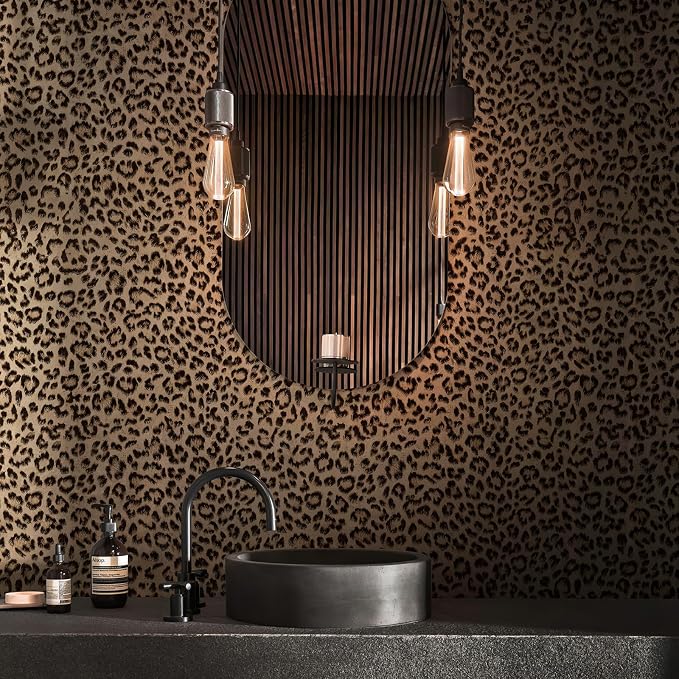 JiffDiff Leopard Print Peel and Stick Wallpaper, Waterproof Removable Self - Image 5