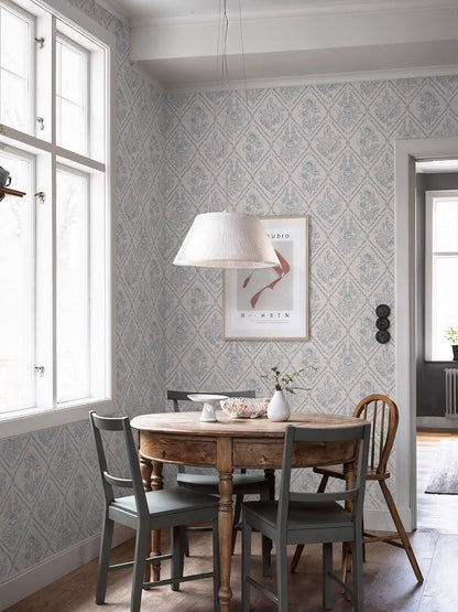 Toduso Peel and Stick Wallpaper Vintage Wall Paper Boho Contact Paper Blue - Image 6
