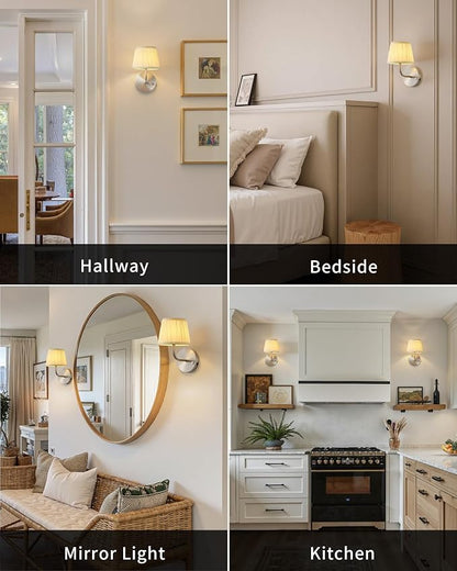 PUSU LED Cordless Nickel H9.6 inch Small Wall Sconces Set of 2, Rechargeable - Image 6