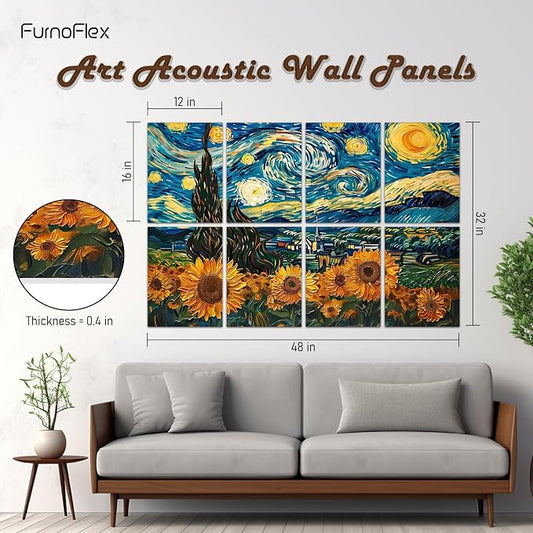 FurnoFlexArt Acoustic Panels Tiles Decorative Room Sound Proof Foam Absorbing - Image 2