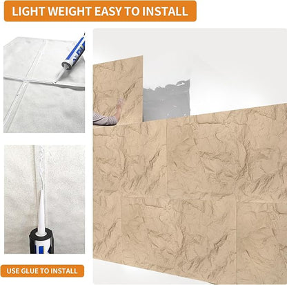 3D Faux Stone Wall Panels, Lightweight & Waterproof Accent Marble Rock Skin - Image 4