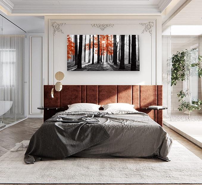 Cao Gen Decor Art S06675 Wall Art Canvas Painting Red Tree in Black and White - Image 5