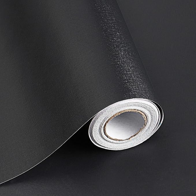 Black Peel and Stick Wallpaper Black Contact Paper Decorative Self-Adhesive by SAFIYYA