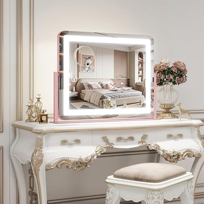 ROLOVE 22x16 Inch Pink Vanity Mirror - Image 7