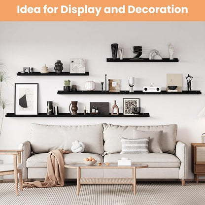 upsimples Floating Shelves for Wall, 47.3 Inch Shelves for Decor Storage Set of - Image 5