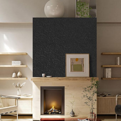 Cohoo Home 512inL 15.7inW Black Silk Peel and Stick Wallpaper - Image 4