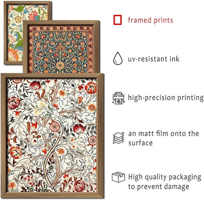 ANERZA 16 PCS Framed William Morris Wall Art Decor, Floral Wall Prints - Image 3