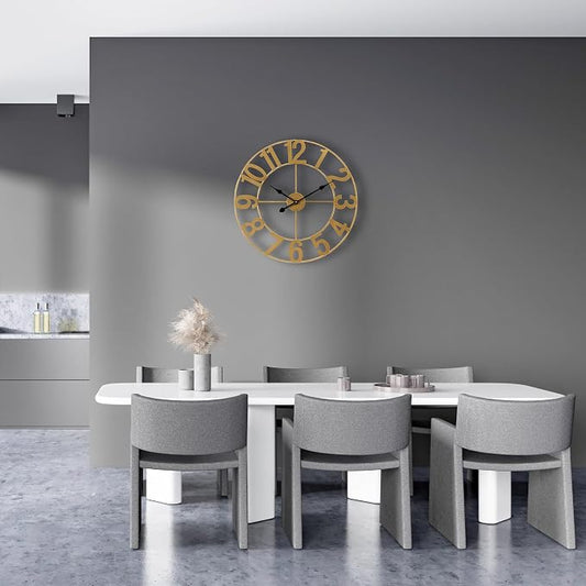 Sorbus Gold Metal Wall Clock - Image 2