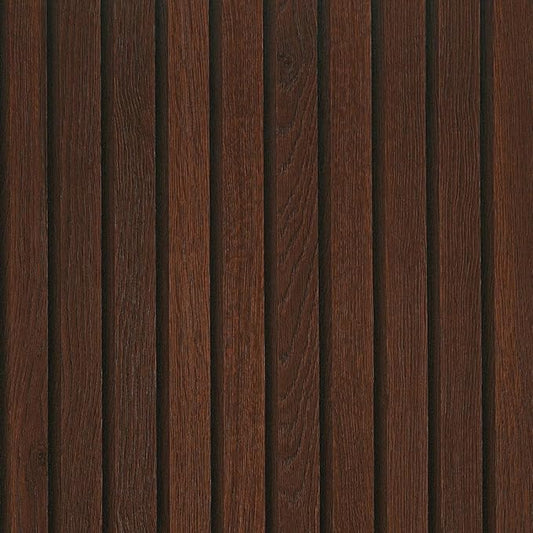 FunStick 36"x200" Dark Brown Slats Wood Peel and Stick Wallpaper Faux 3D Walnut by FunStick